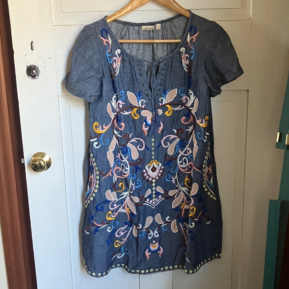 Holding Horses Denim embroidered dress